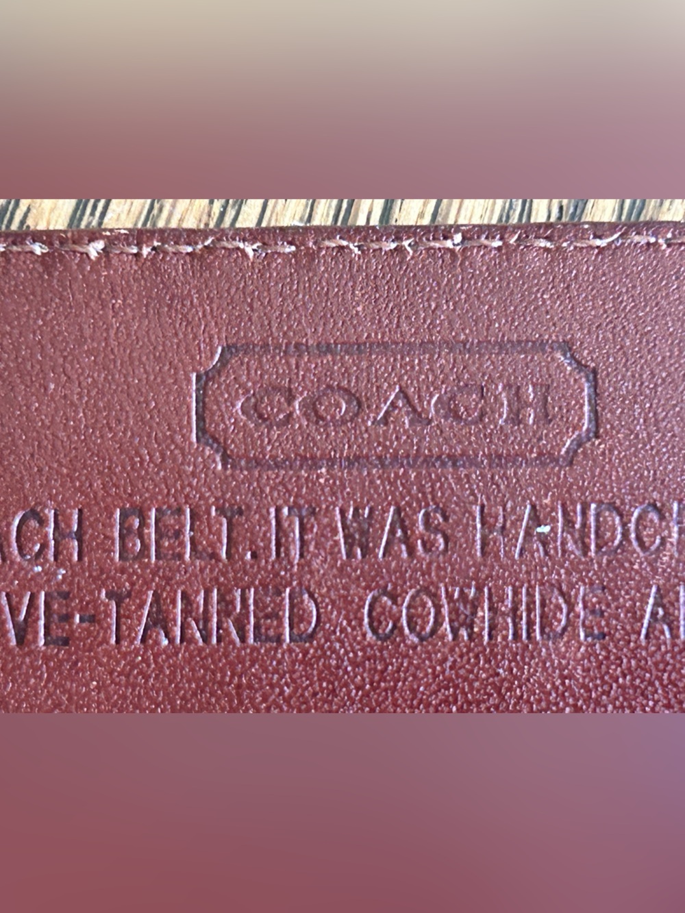 Coach Vintage Women’s Brown Leather Belt with Brass Buckle 34” - Picture 8 of 9